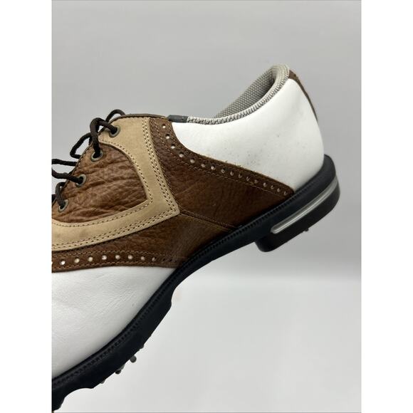 FootJoy Mens Size 11.5 Golf Shoe White Brown Gel Fusion Waterproof Leather 59880 - Picture 6 of 8